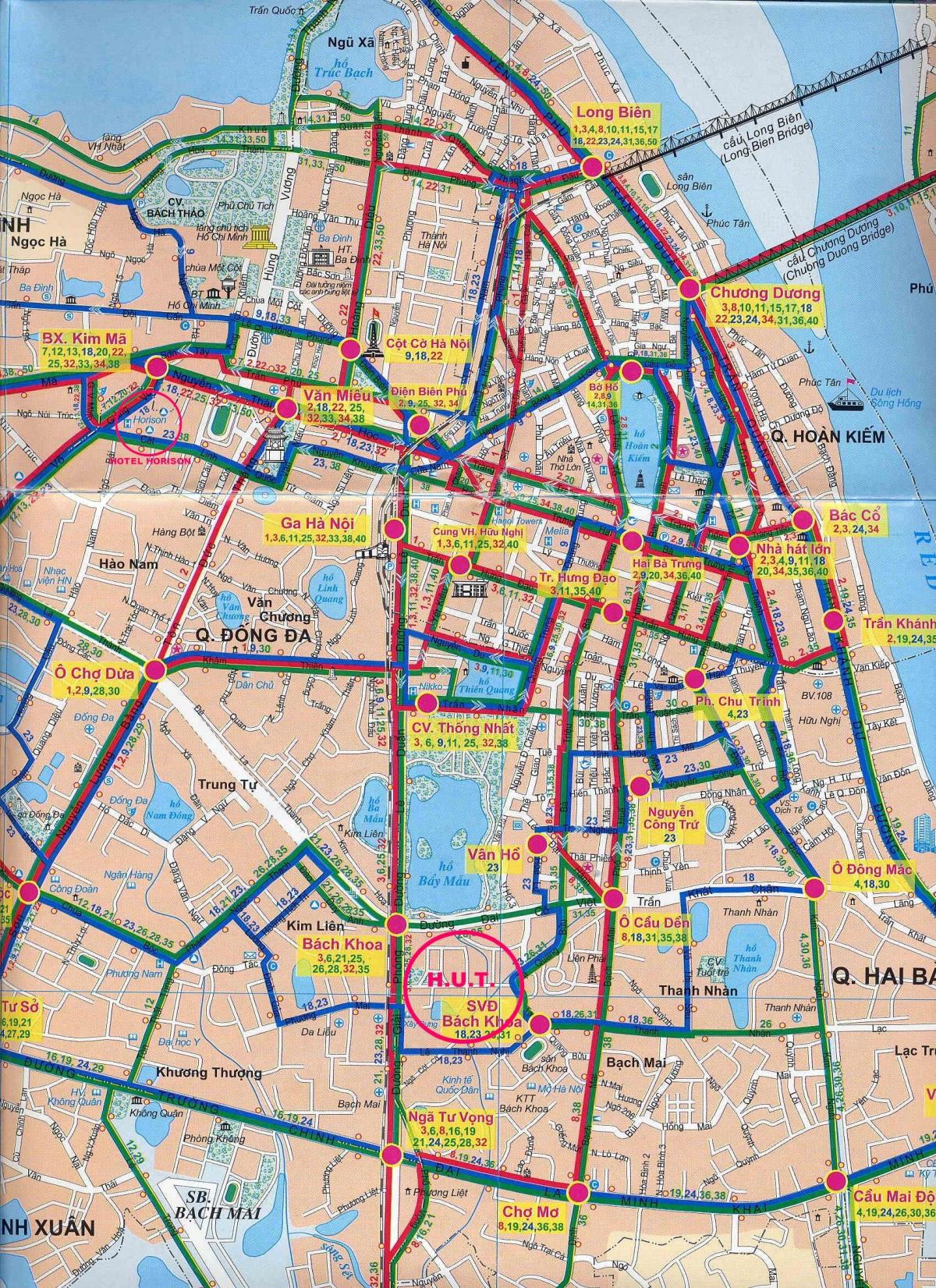 Mapa hanoi autobus 17 ibilbidea