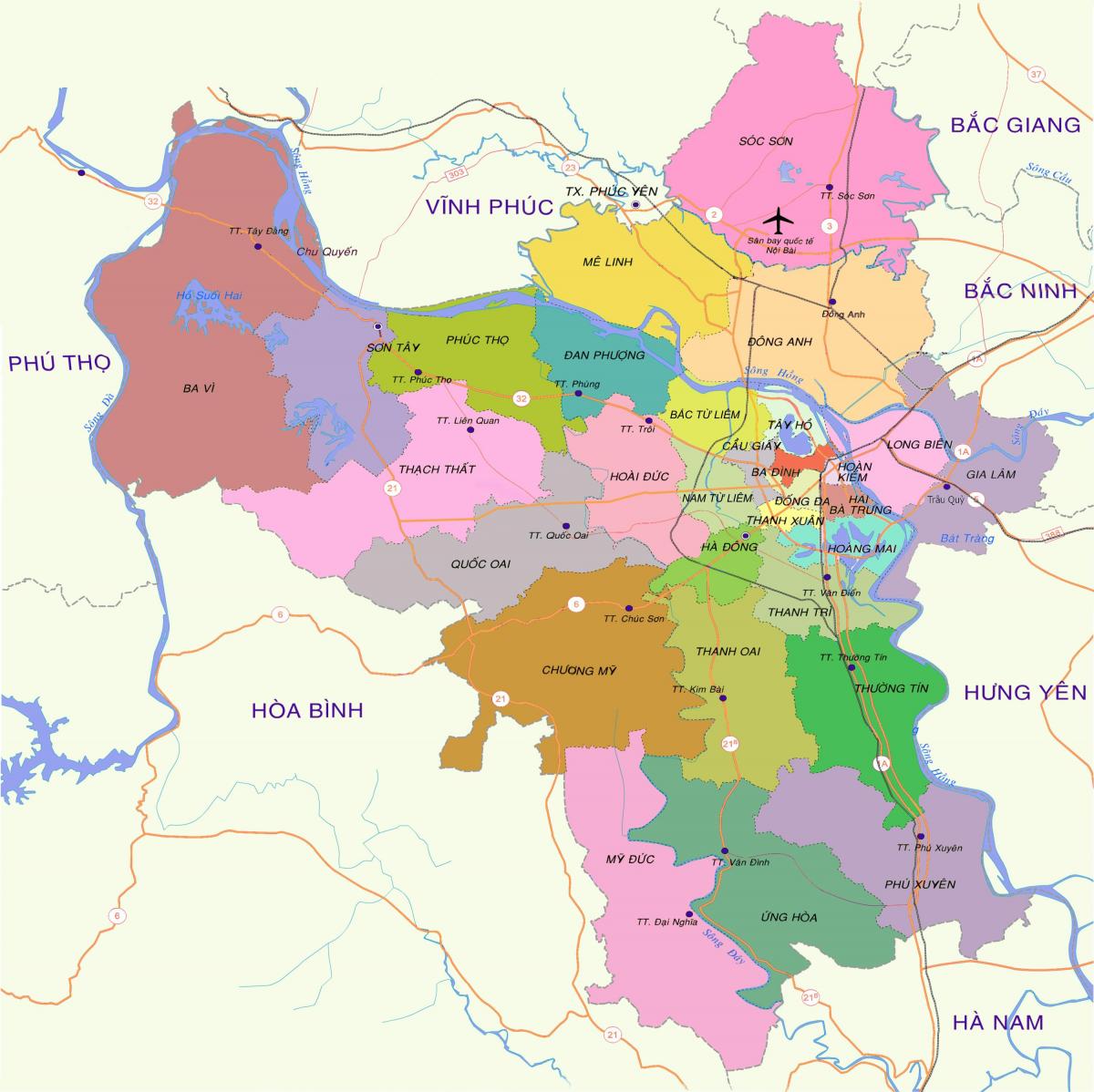 Mapa hanoi auzoan