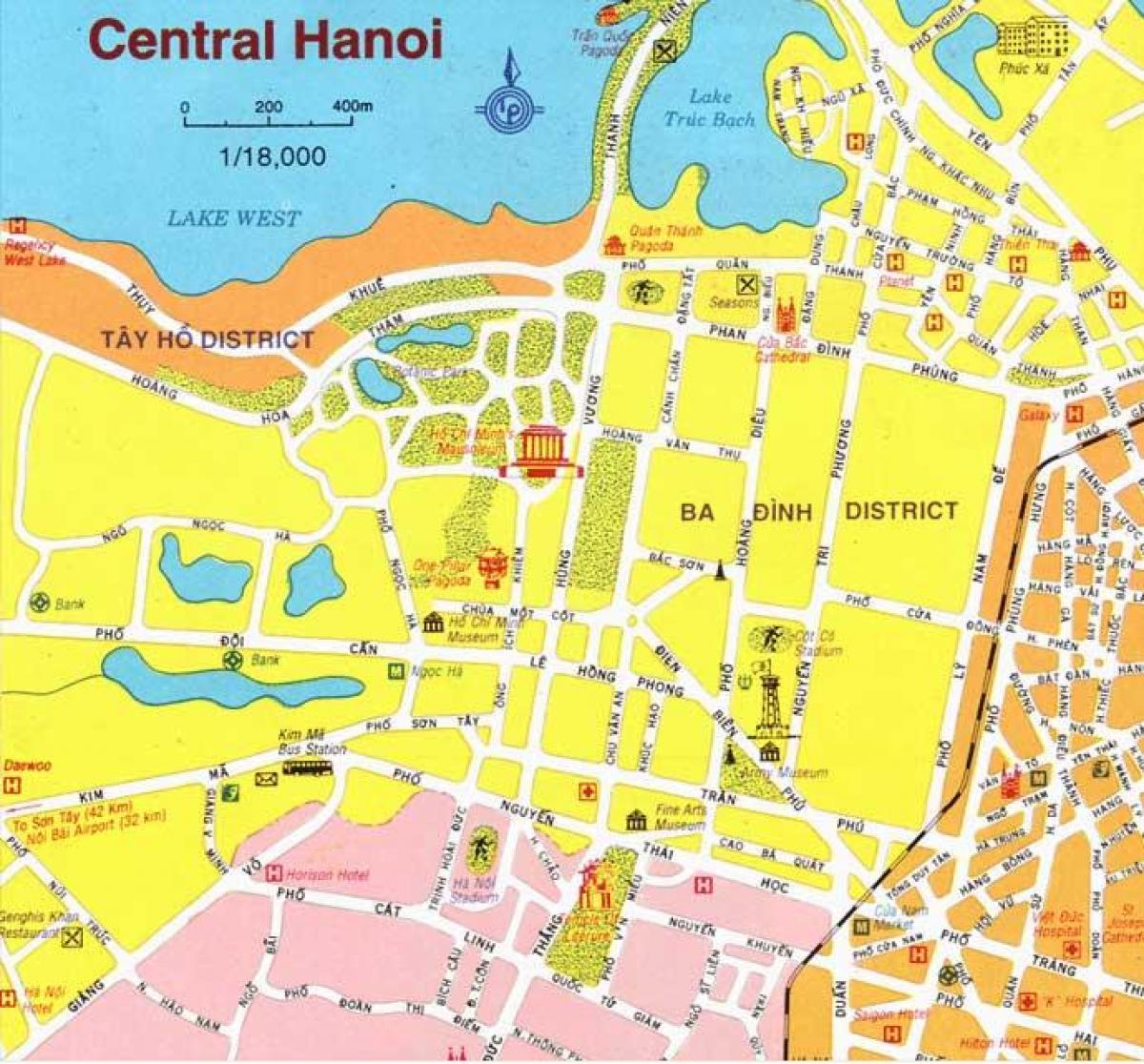 mapa hanoi hiriaren erdigunean